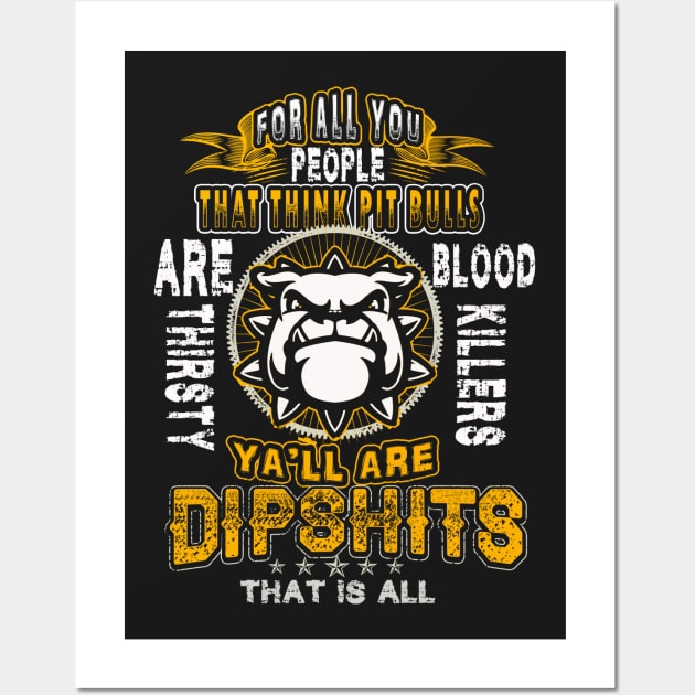 Pit Bul T-shirt Wall Art by Leitsme